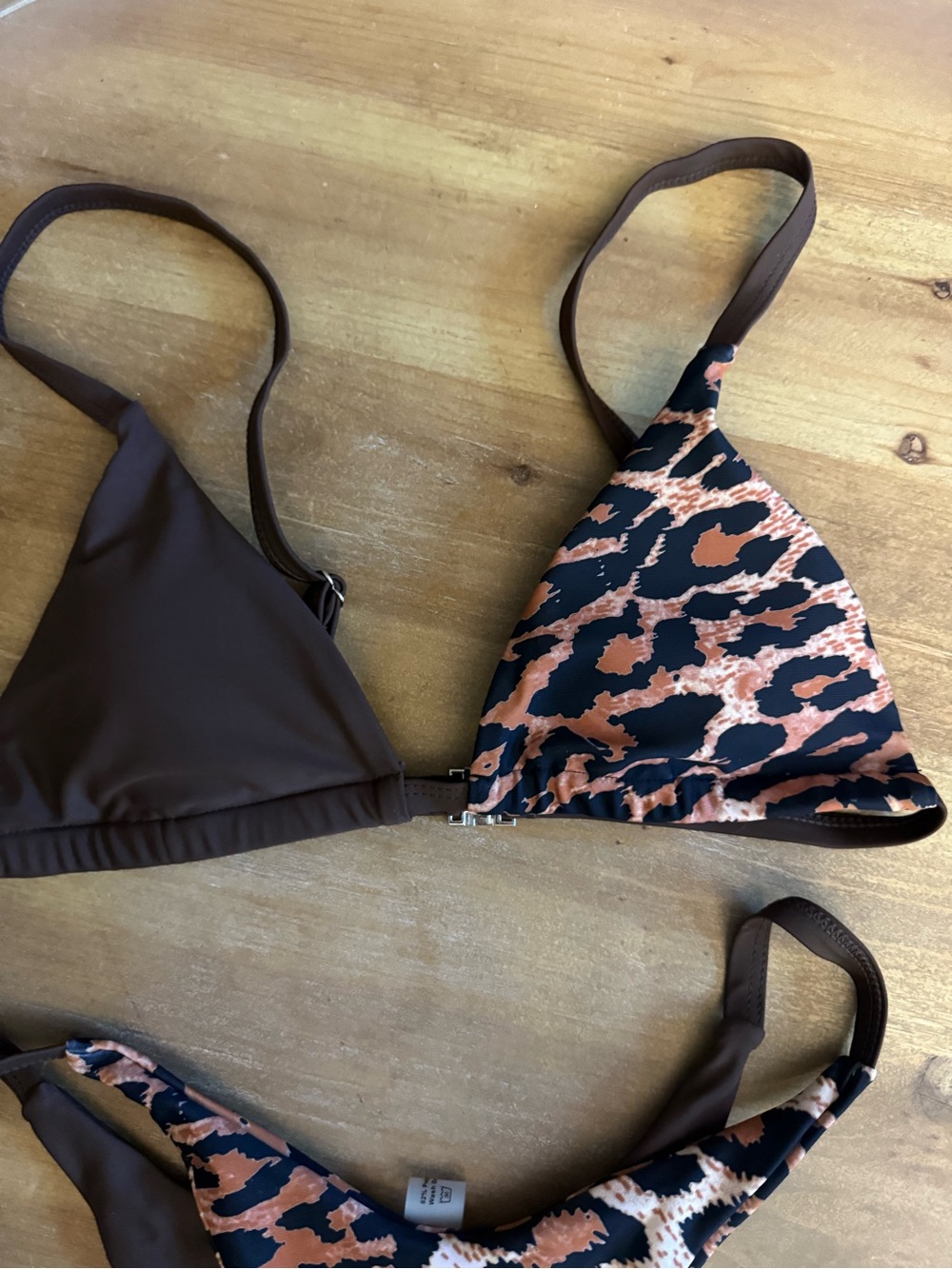Amazon Brown & Leopard-Print Triangle Bikini Set - Picture 3 of 4